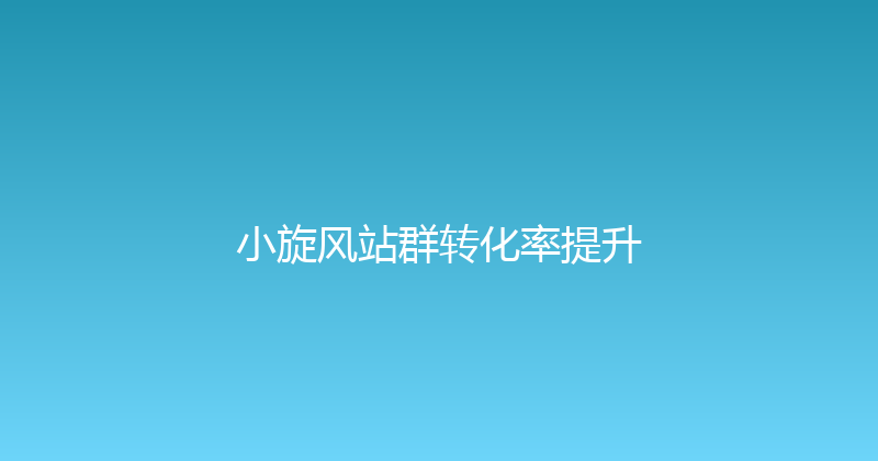 小旋风站群转化率提升 封面图